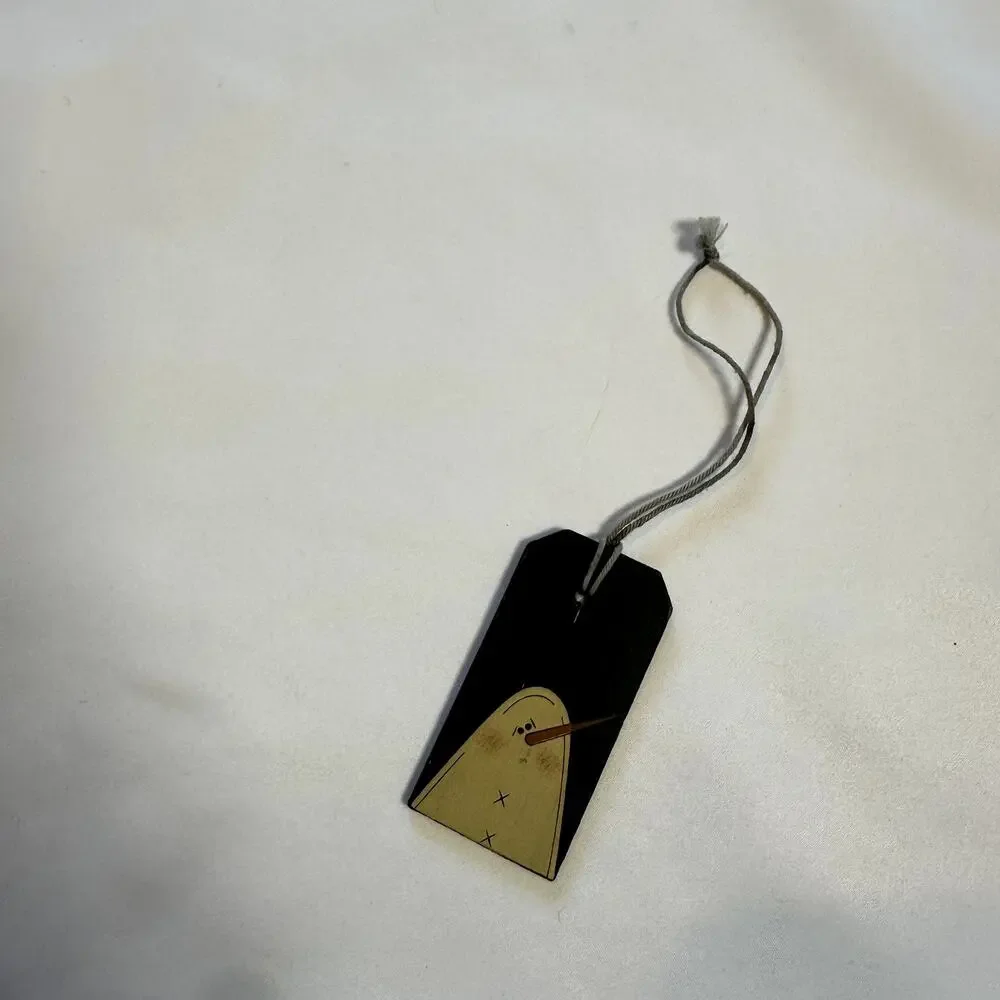 Primitive Farmhouse Christmas Wooden Snowman Gift Tag Tree Ornament